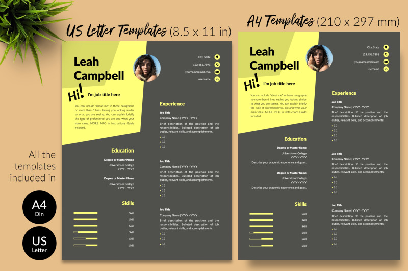 modern-resume-template-for-microsoft-word-amp-apple-pages-leah-campbell