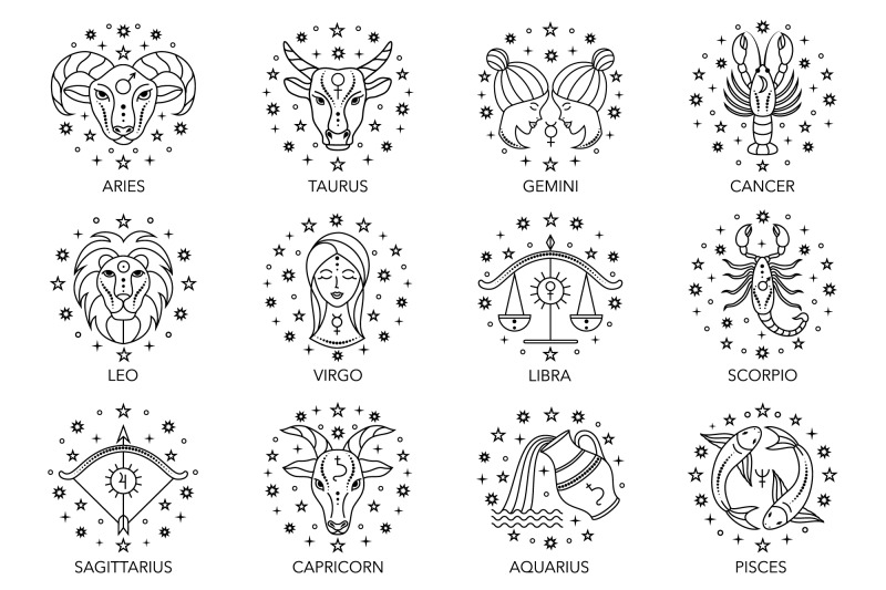zodiac-signs-line-icons