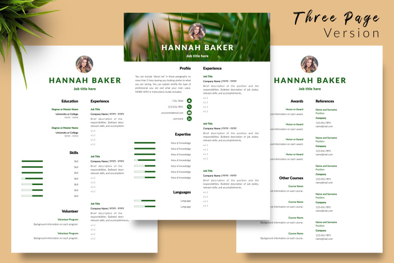 creative-resume-template-for-microsoft-word-amp-apple-pages-hannah-baker