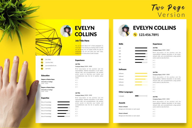 modern-resume-template-for-microsoft-word-amp-apple-pages-evelyn-collins