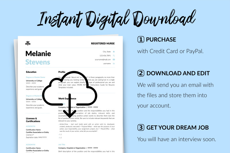 nurse-resume-template-for-microsoft-word-amp-apple-pages-melanie-stevens