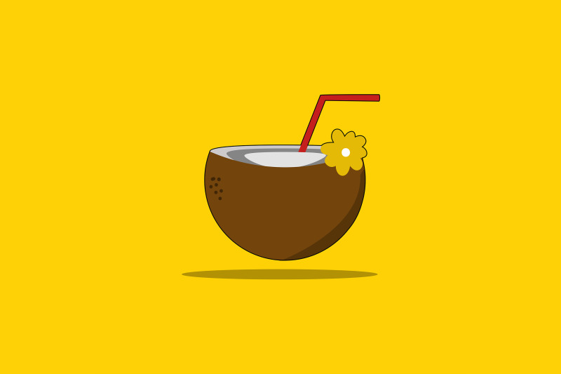 summer-icon-with-coconut-fruit