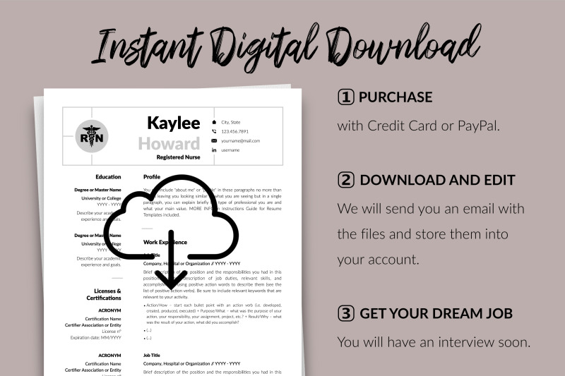 nurse-resume-template-for-microsoft-word-amp-apple-pages-kaylee-howard