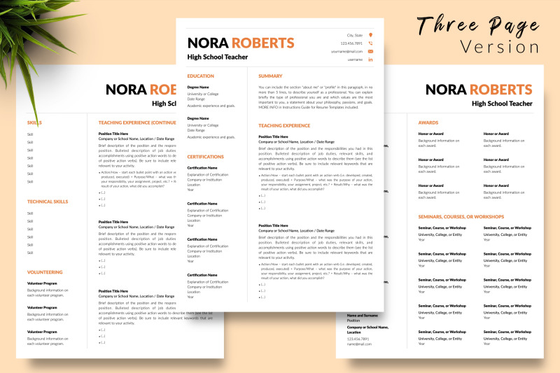 teacher-resume-template-for-microsoft-word-amp-apple-pages-nora-roberts