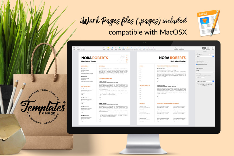 teacher-resume-template-for-microsoft-word-amp-apple-pages-nora-roberts