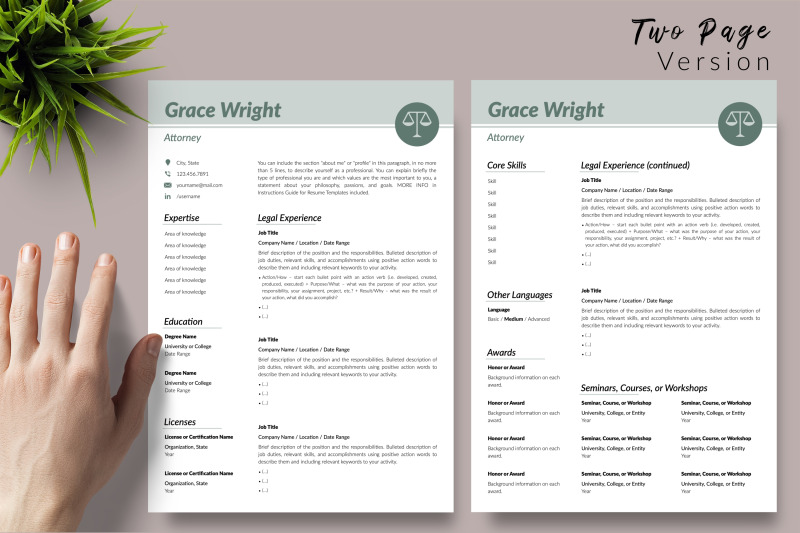 legal-resume-cv-template-for-microsoft-word-amp-apple-pages-grace-wright