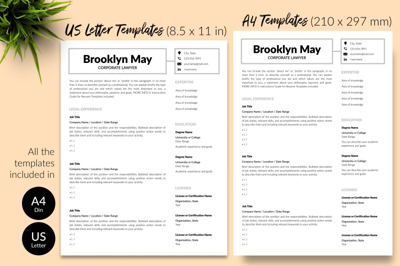 legal-resume-cv-template-for-microsoft-word-amp-apple-pages-brooklyn-may