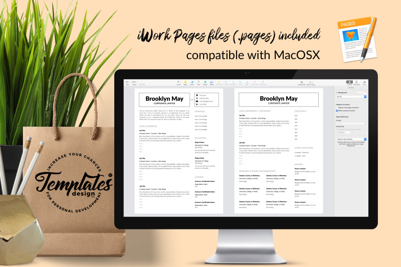 legal-resume-cv-template-for-microsoft-word-amp-apple-pages-brooklyn-may