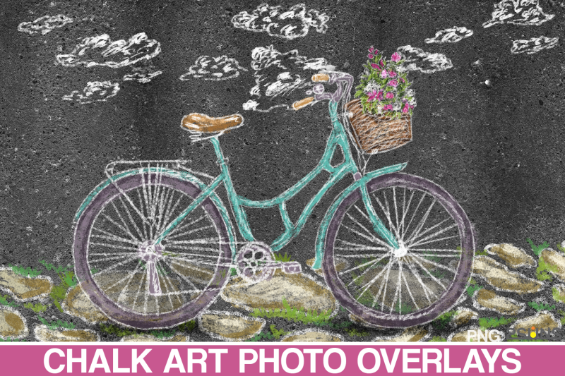 sidewalk-chalk-art-overlay-bicycle-backdrop-and-bicicleta