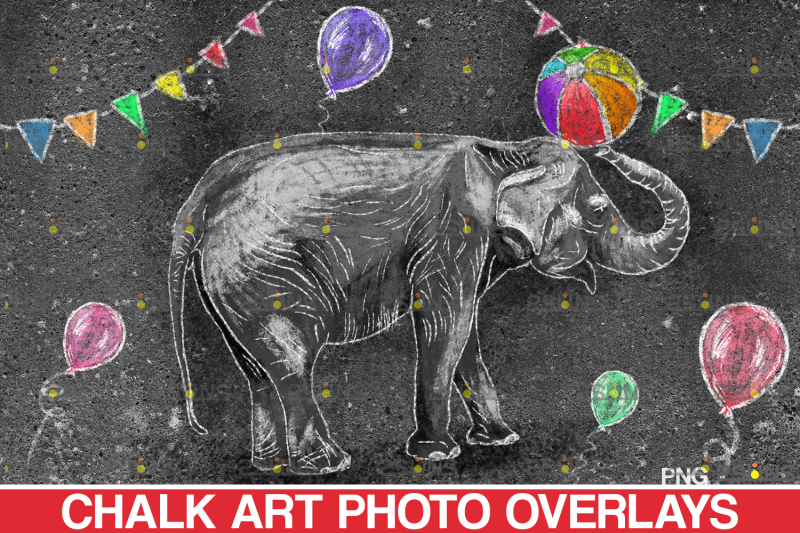 sidewalk-chalk-art-overlay-elephant-backdrop-and-circus