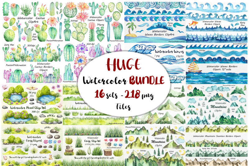 huge-watercolor-bundle-clipart