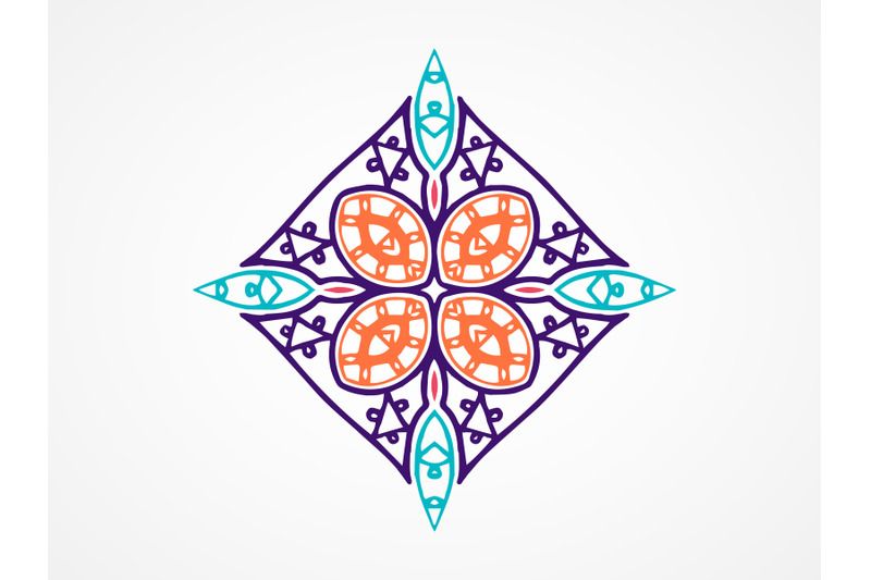 ornament-abstract-navy-blue-orange-color