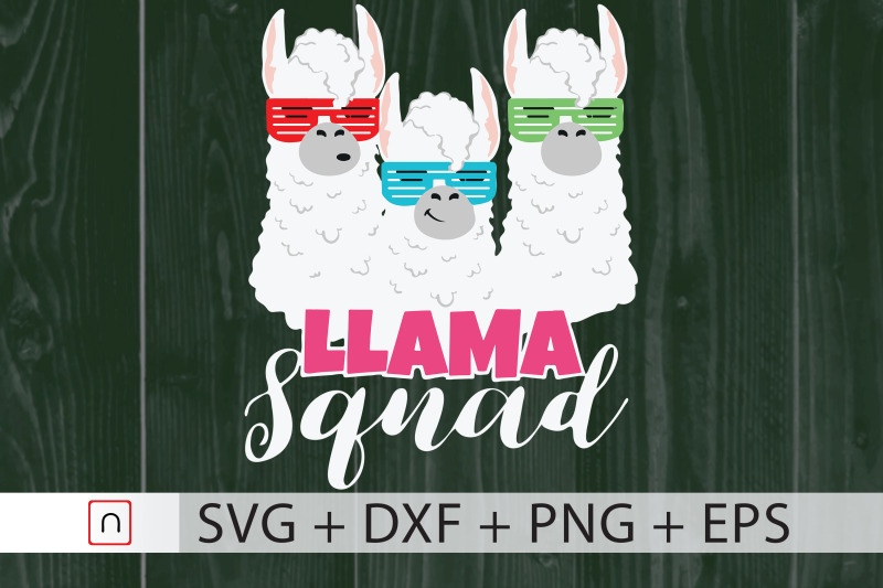 cute-llama-squad-retro-80s-style-svg