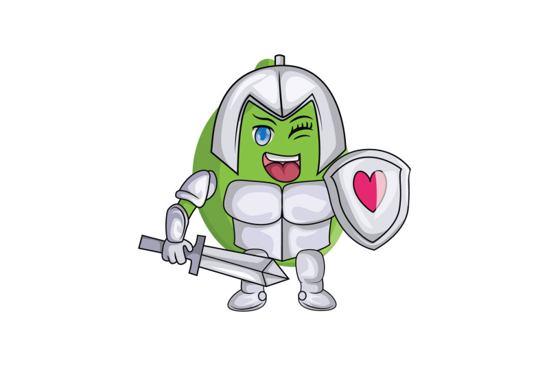 lime-fruit-knight-cartoon-character