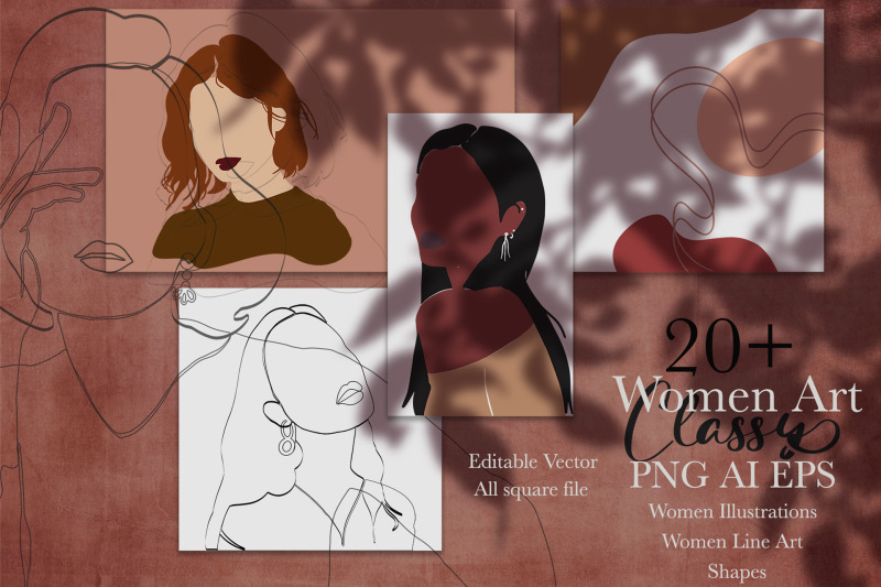 women-art-classy-illustration-line-art-shapes
