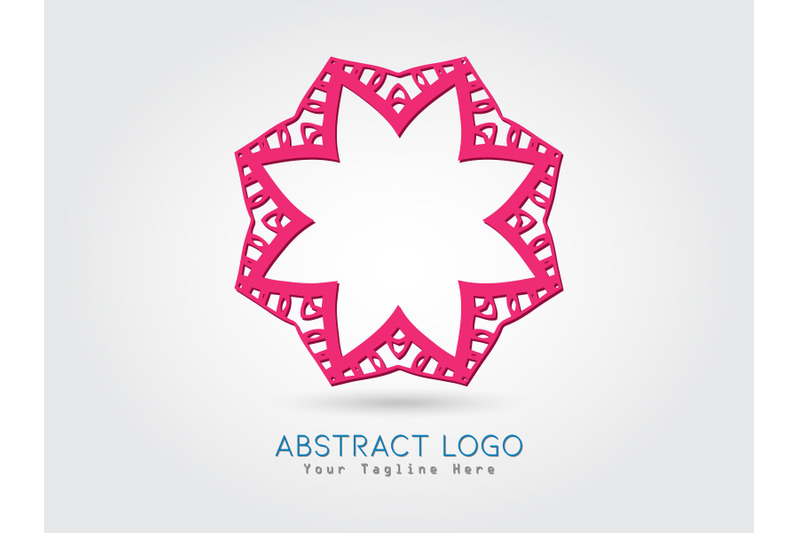 logo-abstract-unique-flower-pink-color