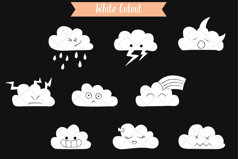 clouds-white-kawaii-hand-drawn-weather-rainbow-moon-lightning