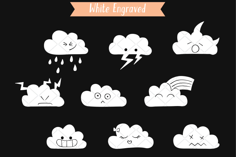 clouds-white-kawaii-hand-drawn-weather-rainbow-moon-lightning