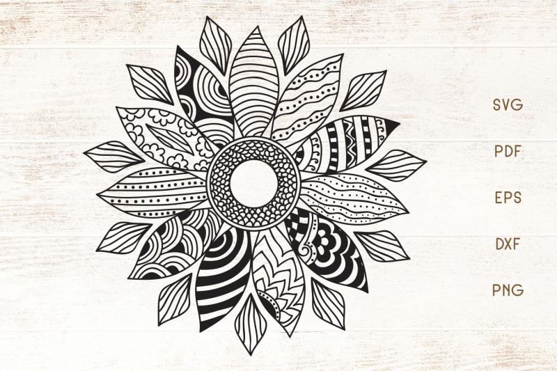 sunflower-doodle-art-zentangle-svg-vector