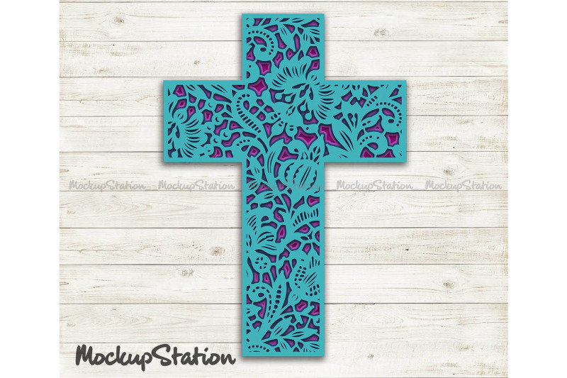 Download 3D Layered Cross Mandala SVG, Christian Multi Layer DXF Cut File By MockupStation ...