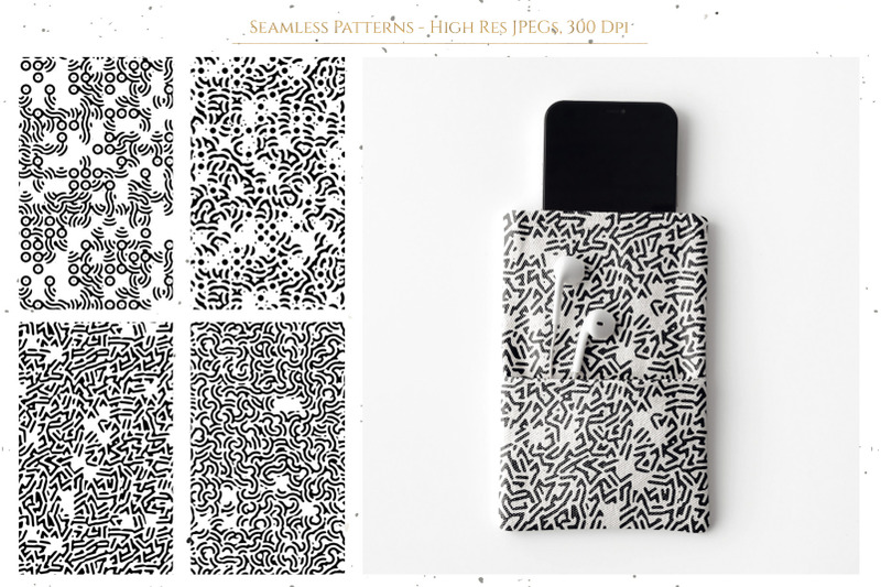 black-and-white-abstract-seamless-patterns