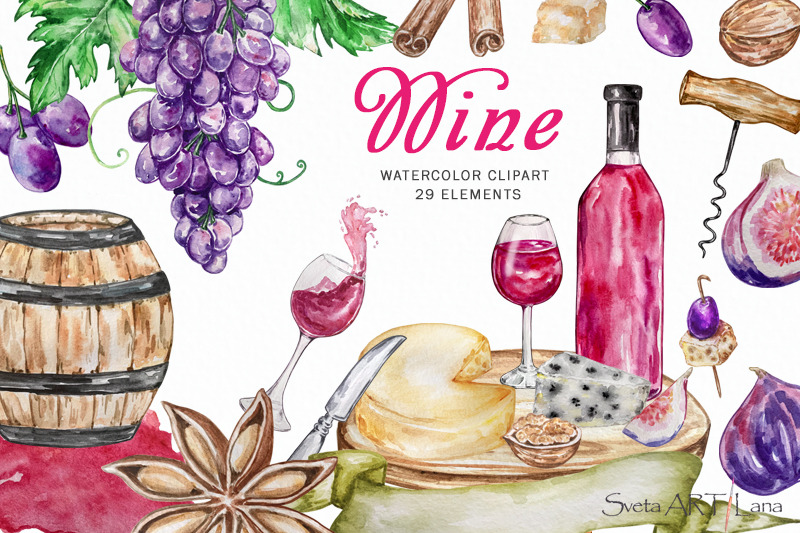 watercolor-wine-and-grape-clipart