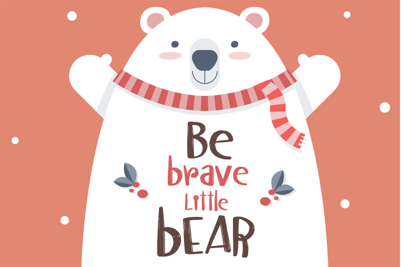 bear-in-jungle-kawaii-handwritten-font