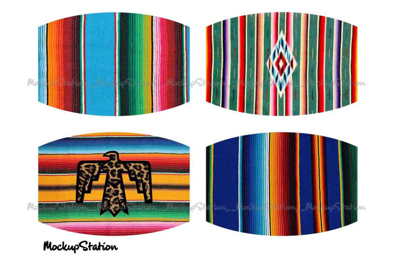 Download Serape Face Mask Sublimation Design Bundle, Southwest Aztec Navajo PNG By MockupStation ...