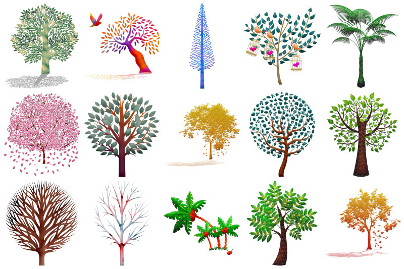 tree-variety-clipart-watercolor-glitter-etc
