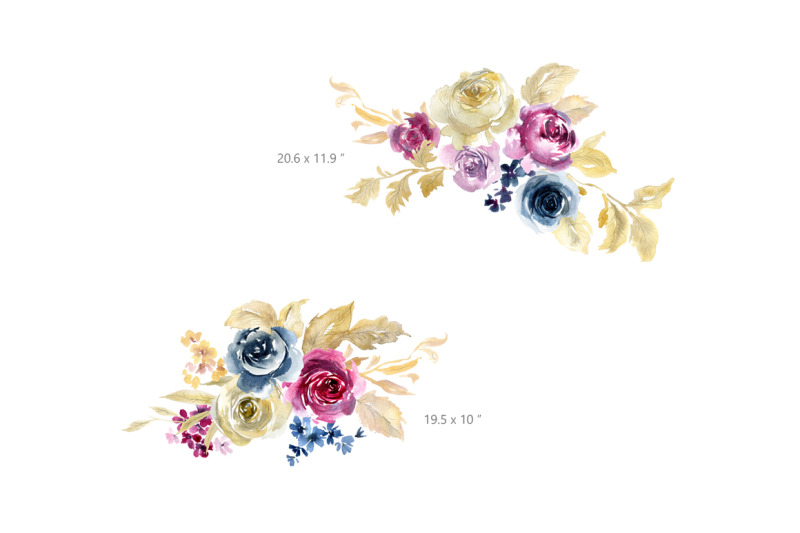 watercolor-flowers-roses-amp-pencil-lines-png