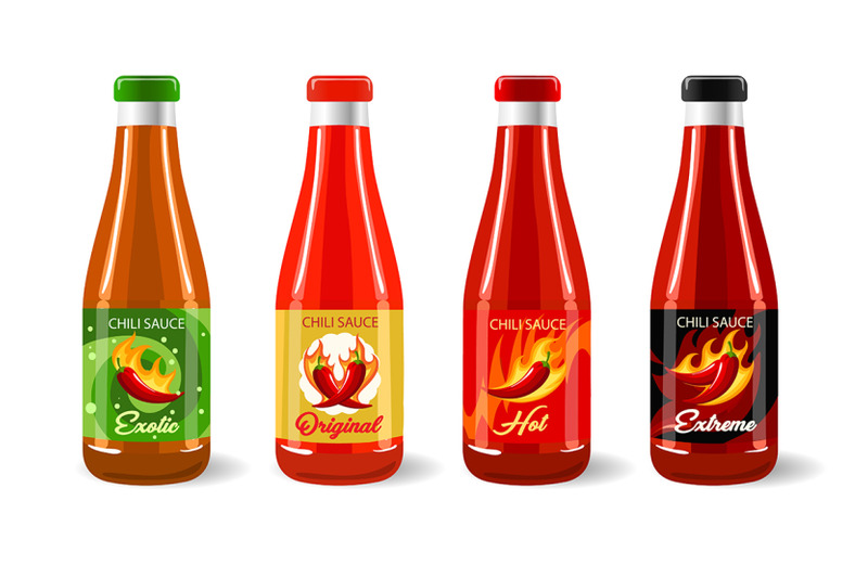 hot-chili-sauce-bottle-package-and-label-design-set