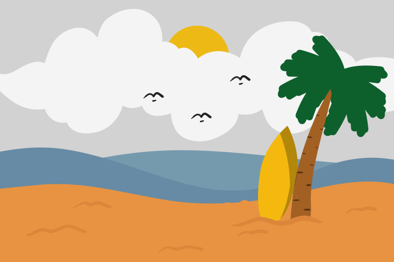 summer-flat-illustration-with-sand-beach