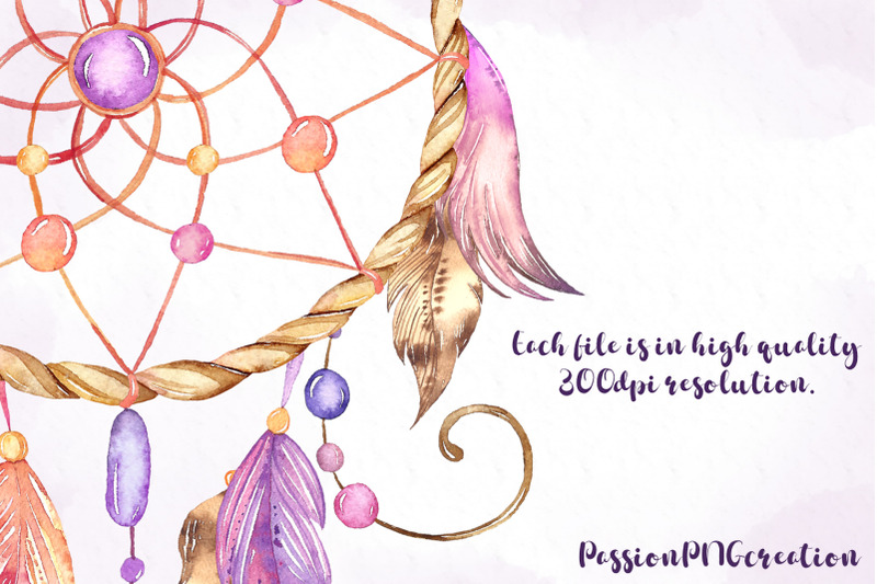 Watercolor Dreamcatchers ClipArt By PassionPNGcreation | TheHungryJPEG.com