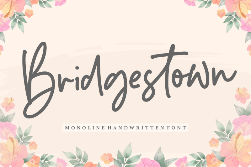 bridgestown-monoline-handwritten-font