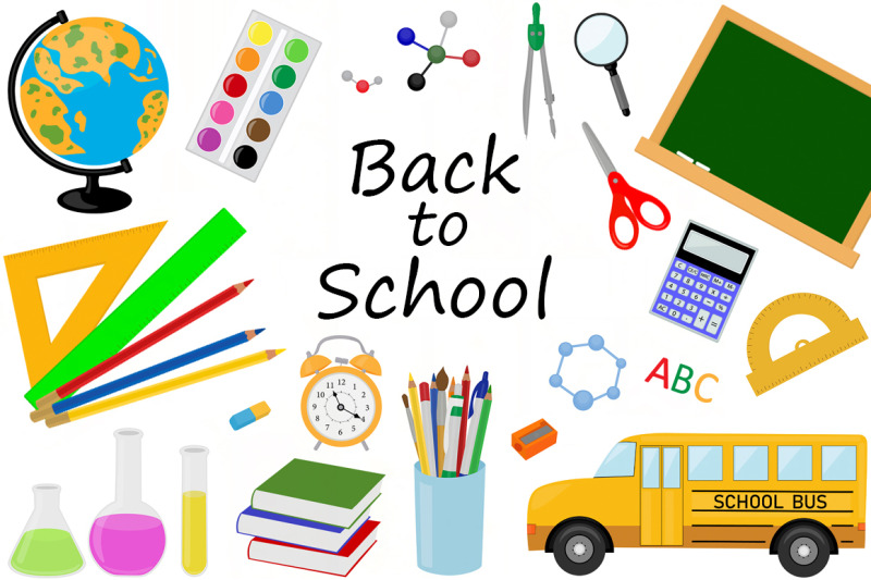 set-back-to-school-vector-illustration