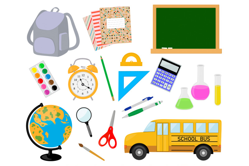 set-back-to-school-vector-illustration