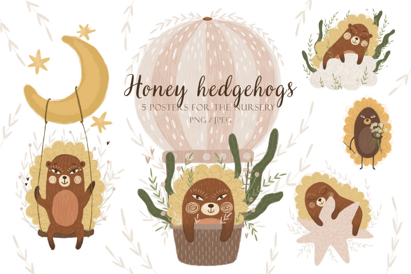 honey-hedgehogs-children-039-s-posters