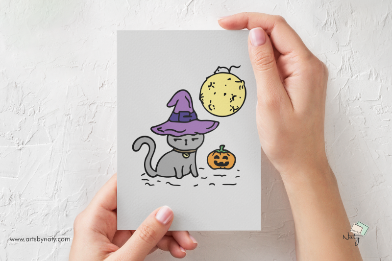 funny-halloween-cat-in-a-hat-with-the-moon-pumpkin-and-a-mouse-nbsp