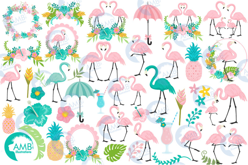 tropical-flamingos-clipart-amb-2618
