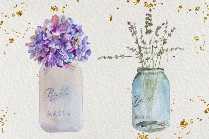 floral-mason-jars-watercolor-set