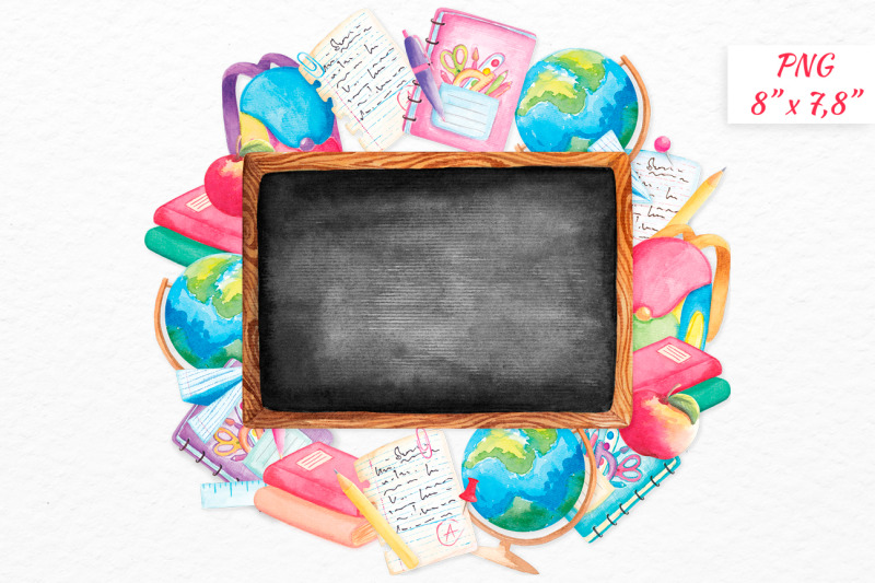 watercolor-blackboard-back-to-school-wreath-clipart