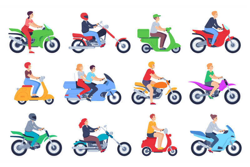 motorcycle-riders-men-and-women-drivers-in-helmet-on-moped-motorbike