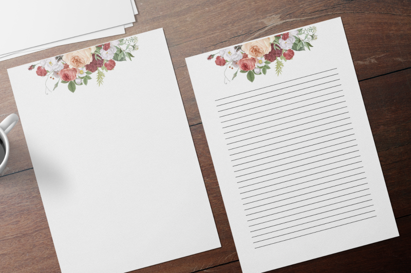 watercolor-elegant-foral-stationery-digital-lined-paper
