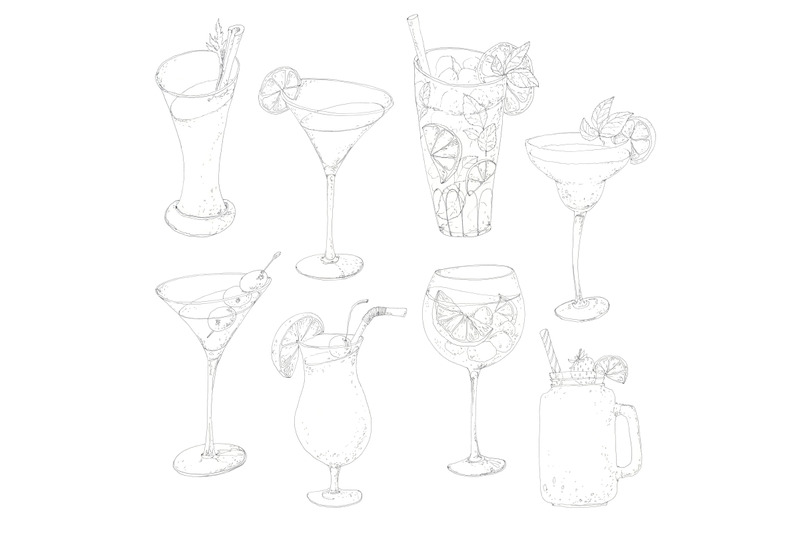 cocktails-set-hand-drawnin-pen-ink