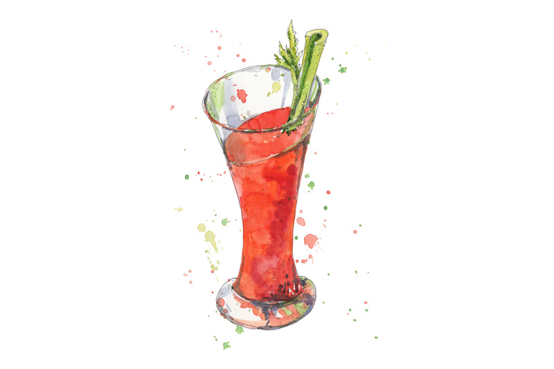 cocktail-blood-mary-hand-drawn-in-watercolor-sketch-style