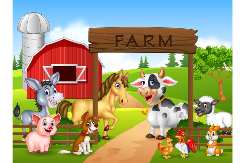 farm-animals-vector-set