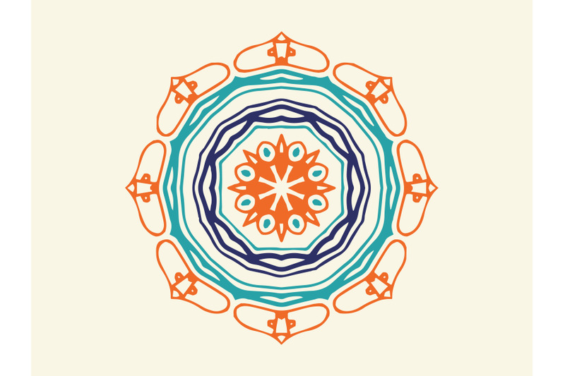 ornament-abstract-orange-blue-navy-color