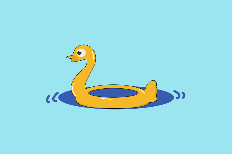 summer-icon-with-duck-tire-buoy