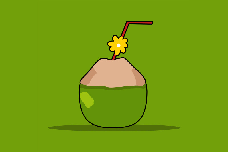 summer-icon-with-green-coconut