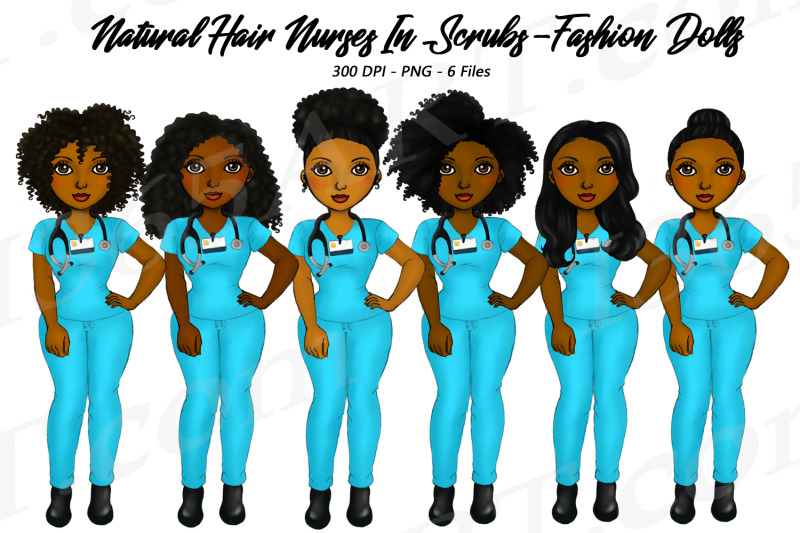 nurses-natural-hair-african-american-clipart